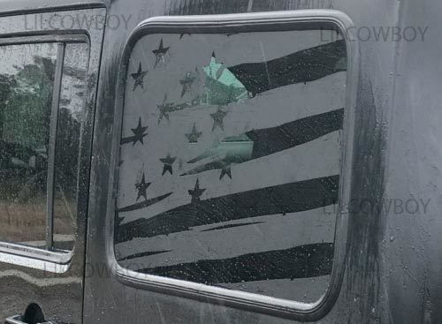 Autocollant vinyle délavé du drapeau des États-Unis pour la fenêtre latérale Jeep Wrangler