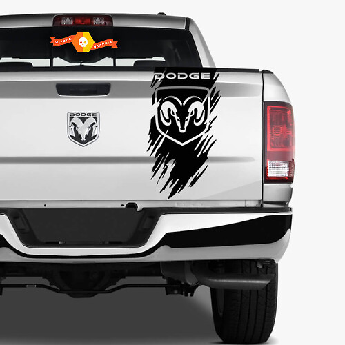 Autocollant en vinyle style Hemi Scratch pour hayon Dodge Ram 1500-3500