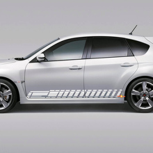 Kit d'autocollants en vinyle à rayures latérales à damier pour Subaru Impreza Hatchback WRX STI 2007-12_2