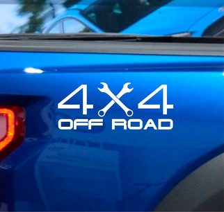 (2X) 4X4 Off Road Truck Bed Decal Vinyl Sticker Clé Lifted Truck Charbon Roller