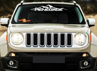 Jeep Renegade Mountain Logo graphique vinyle autocollant pare-brise arrière Camo