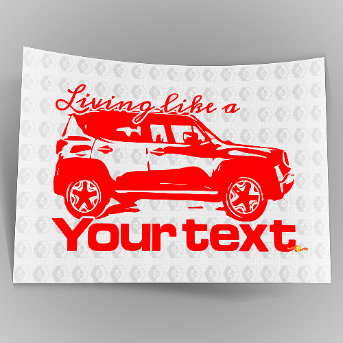 Autocollant en vinyle graphique Living Like a Logo pour Jeep Renegade 1