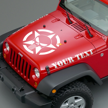 Autocollant en vinyle Capuche Étoile Armée Crâne Punisher pour Jeep Wrangler 2