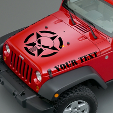 Autocollant en vinyle Capuche Étoile Armée Crâne Punisher pour Jeep Wrangler 3