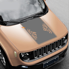 Autocollant en vinyle noir style montagne pour capot Jeep Renegade 2