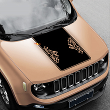 Autocollant en vinyle noir style montagne pour capot Jeep Renegade 3