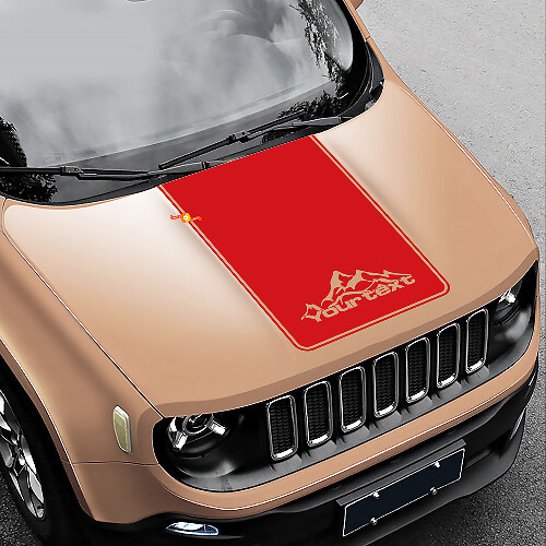 Décalcomanie de capot en vinyle noir style montagnes 2 pour Jeep Renegade