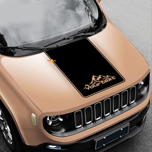 Décalcomanie de capot en vinyle noir style montagnes 2 pour Jeep Renegade 3