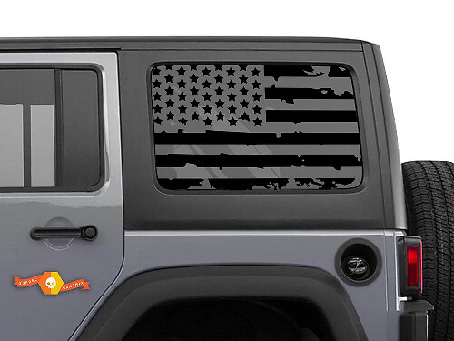 Autocollant de fenêtre Hardtop drapeau américain usé pour Jeep Wrangler JKU