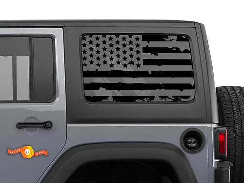 Autocollant de fenêtre Hardtop drapeau américain usé pour Jeep Wrangler JKU