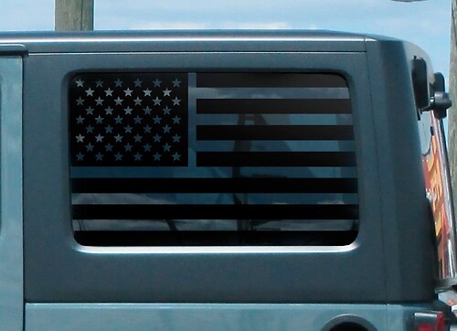 Autocollant en vinyle drapeau américain pour vitre latérale Jeep Wrangler