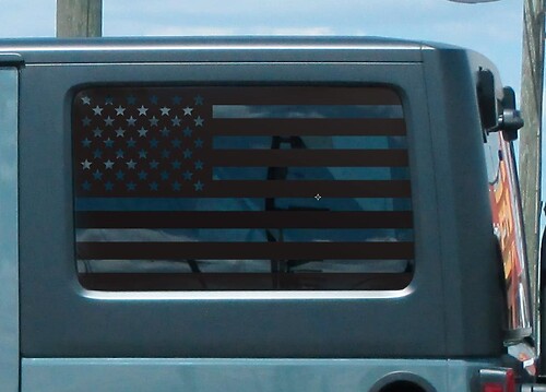 Autocollant vinyle drapeau US pour fenêtre latérale arrière Jeep Wrangler