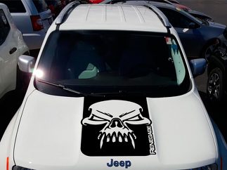 Jeep Renegade capot crâne Grunge graphique vinyle autocollant autocollant côté SUV