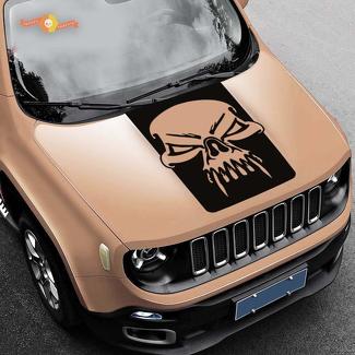 Jeep Renegade Hood Skull Grunge Graphics Vinyl Sticker Sticker Side SUV