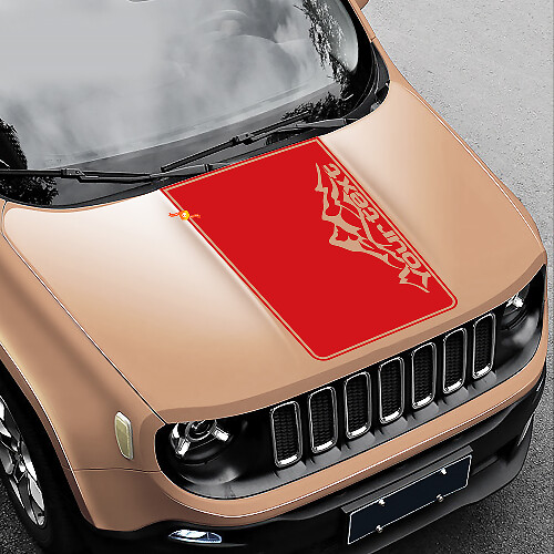 Autocollant en vinyle à rayures style montagne personnalisées pour capot Jeep Renegade