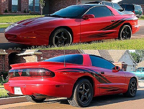 Kit de décalcomanies en vinyle à rayures latérales style Tribal Wave pour Pontiac Firebird Trans Am