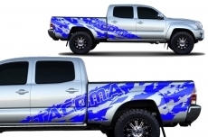 Toyota Tacoma 2005-2018 Lit long personnalisé demi-autocollant latéral autocollant camion enveloppe 4 portes
 2