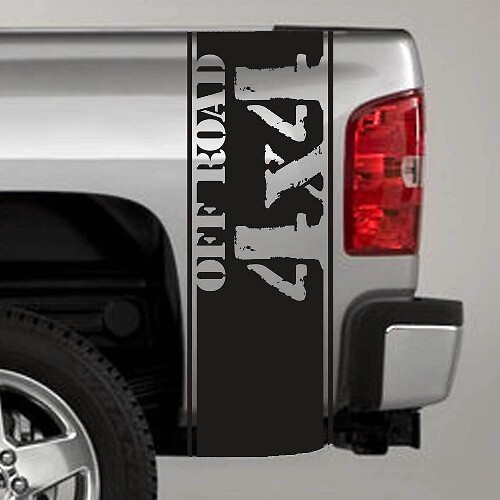 Autocollant Vinyle Bandes Usées 4x4 Hors Route pour Flanc de Benne GMC Sierra