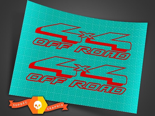 Autocollants en vinyle volumineux rouge 4x4 tout-terrain 4WD pour camion Ford