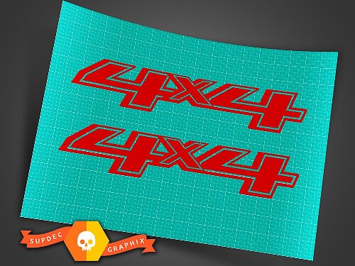 Autocollant vinyle logo 4x4 4WD rouge pour camion Ford