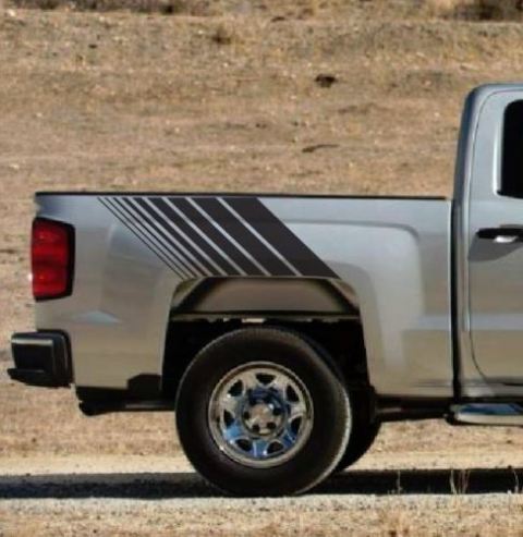 Autocollant vinyle à rayures style stroboscopique pour flanc de Chevrolet Silverado