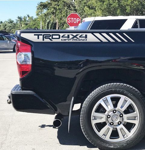 Autocollant vinyle bandes TRD 4x4 tout terrain côté de benne pour Toyota Tundra