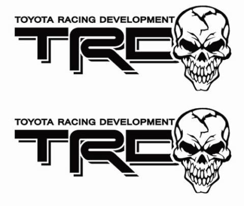 Toyota TRD Truck Off-Road Racing Tacoma Tundra Skull Pair Stickers Autocollant