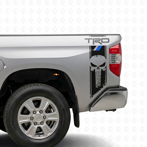 Autocollant Vinyle Style TRD Punisher Stripes pour Flanc de Lit Toyota Tundra