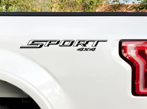 Jeu de 2 autocollants latéraux Sport 4x4 en vinyle pour Ford F-150 2015 2016