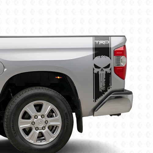 Autocollant vinyle à bandes verticales TRD Punisher pour bas de caisse Toyota Tundra 2016-2017