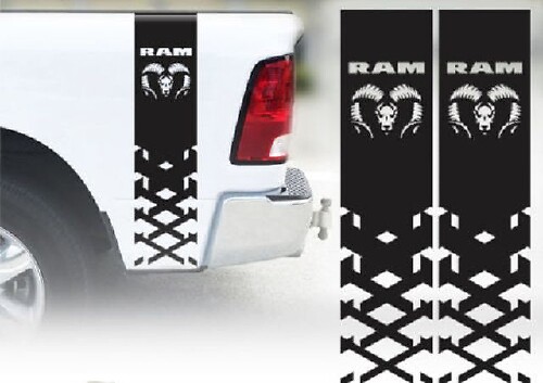 Autocollant vinyle bandes d'accent de marque sur les côtés de benne pour Dodge Ram 1500