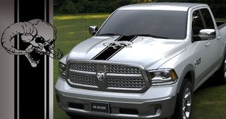 Camion Vinyl Hood Decal Dodge Ram 5.7L mopar hemi Skull Stripe logo Auto Graphics
