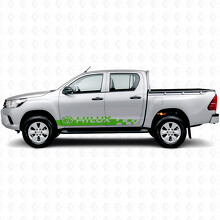 Autocollant Vinyle Latéral à Bandes Damier Logo Hilux pour Toyota Hilux_3