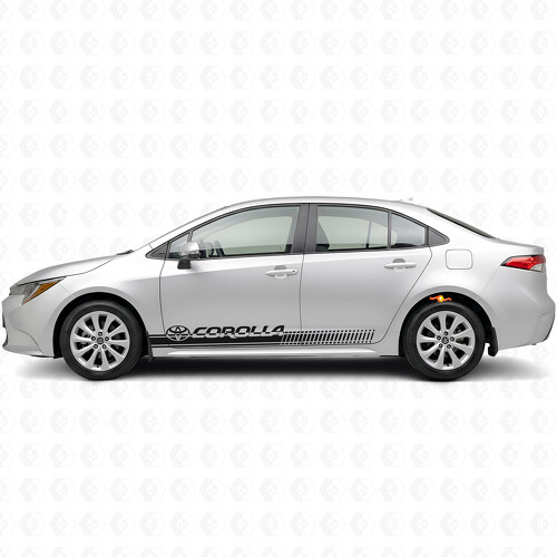 Autocollant vinyle latéral à rayures à damier pour Toyota Corolla Corolla