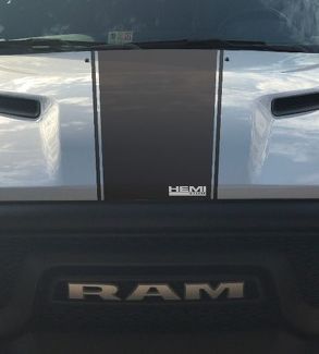 Dodge Ram Rebel Hemi 5,7 L vinyle autocollant capot racing bande, style usine