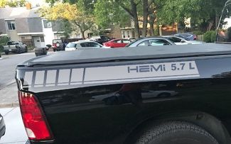 2 bandes de décalcomanie en vinyle pour camion Dodge Ram 1500 5,7 L graphiques arrière arrière Hemi Mopar