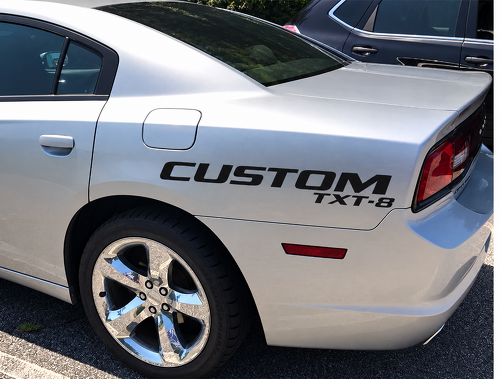 CUSTOM TXT-8 Fender Lettering Pair Aile arrière Autocollant vinyle pour Dodge Charger