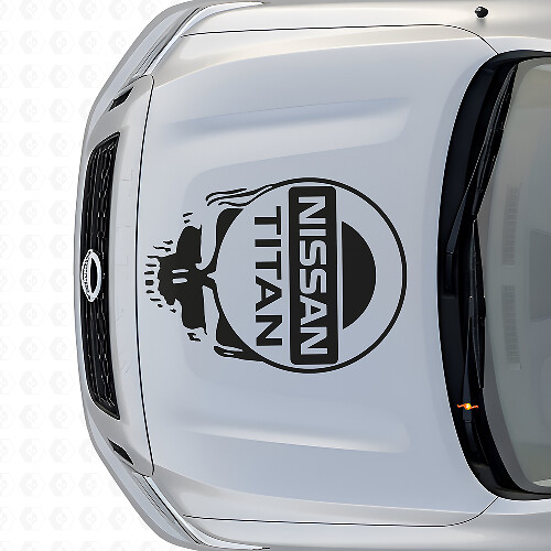 Autocollant en vinyle capot style tête de mort pour Nissan Titan