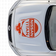 Autocollant en vinyle capot style tête de mort pour Nissan Titan_4