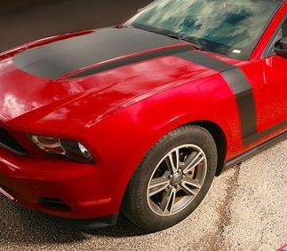 2010-2012 Ford Mustang Boss Style Hood Fender to Side Stripes Decals N'importe quelle couleur