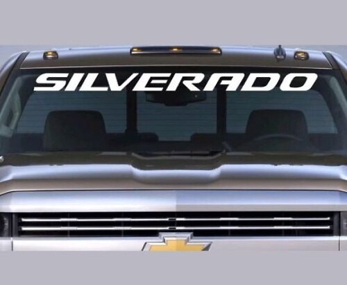 Autocollant Vinyle Logo Silverado pour Pare-brise Chevrolet Silverado