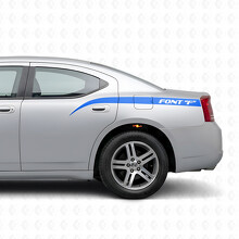 Autocollant vinyle latéral personnalisé à bandes courbes pour Dodge Charger 2006-2010_2