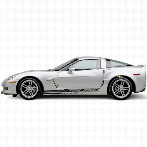Autocollant Vinyle Latéral Style Course pour Chevrolet Corvette C6 2005-2013