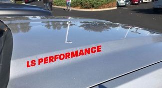 LS Performance Hood Decal Logo Chevy Cadillac Corvette Pontiac GTO Camaro Rouge