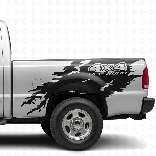 Autocollant Vinyle 4x4 Off Road Torn Splash Bedside pour Ford F-250 1999-2006