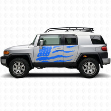 Autocollant vinyle décalcomanie de porte latérale drapeau américain usé pour Toyota FJ Cruiser_2