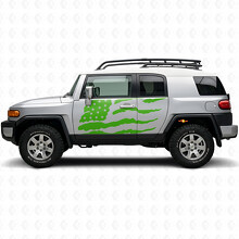 Autocollant vinyle décalcomanie de porte latérale drapeau américain usé pour Toyota FJ Cruiser_3