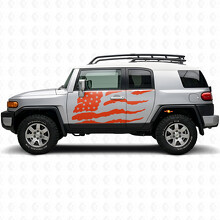 Autocollant vinyle décalcomanie de porte latérale drapeau américain usé pour Toyota FJ Cruiser_4