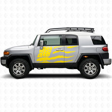 Autocollant vinyle décalcomanie de porte latérale drapeau américain usé pour Toyota FJ Cruiser_5