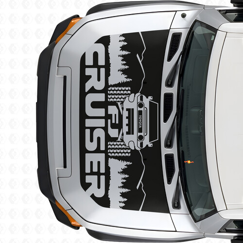 Sticker vinyle capot Forest Mountain pour Toyota FJ Cruiser